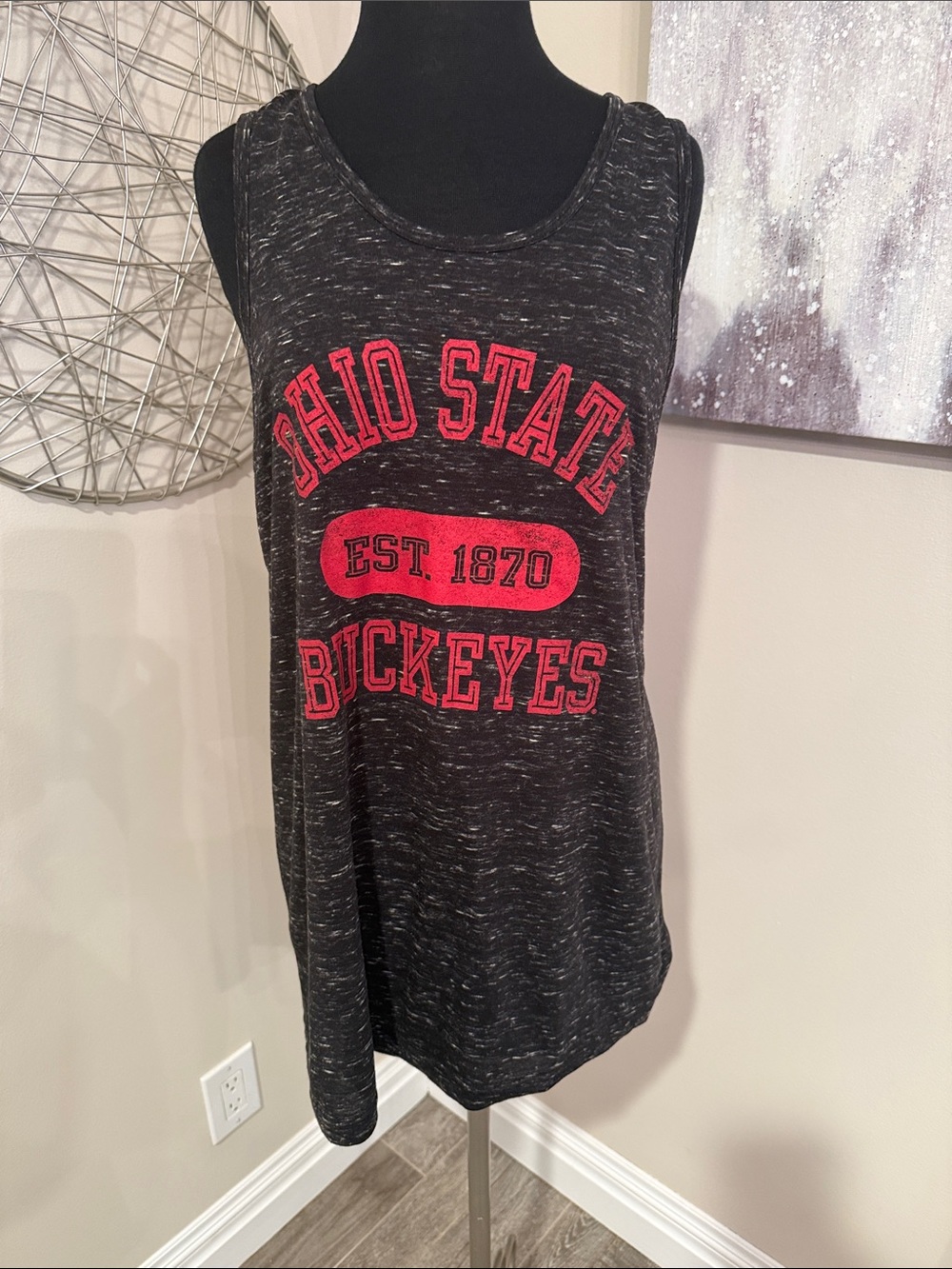 Ohio State Buckeyes Black & Red Graphic Tank size Large